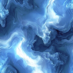 Leinwandbilder - Abstract illustration in cool shades of blue with flowing, layered waves and soft lines creating a sense of depth and movement