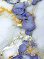 Leinwandbilder - A marble texture with a combination of white and purple tones crossed with fine gold veins. Gradient transitions and flowing lines create an atmosphere of refined nobility