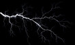 © IBEX.Media - A striking white lightning bolt branching dramatically against a black sky, symbolizing power and natural energy in a wide format