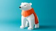 © Avr Di - An illustration in a children's book or a holiday visual featuring a polar bear and scarf on a blue background.