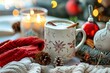 © Yuliana - Cozy Winter Warmer: A Festive Hot Drink Recipe with Cinnamon, Enjoyed Beside a Candle and Knitwear, Perfect for a Relaxing Evening. Embrace the Season's Charm with Warmth and Comfort.
