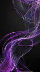 Poster - Fluid waves of purple and white blend together gracefully, creating an abstract representation of motion against a dark backdrop