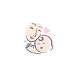 © artikles7 - baby mascot logo happy. love mom comfortably. Sweet dream illustrations. cute baby sleep