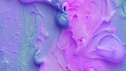 Poster - Flowing and softly undulating shapes in pink and purple tones that gradually transform in the digital animation