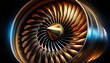 © Maek - stunning 3d render of a jet engine turbine close up detail ai generated