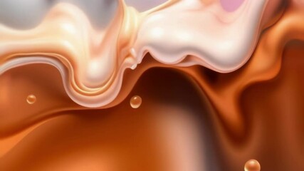 Aufkleber - Dynamic abstract animation with flowing milk and coffee shapes. Modern background