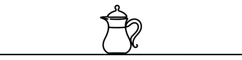 Wall Mural - minimalist continuous line drawing of a traditional arabic dallah coffee pot. symbolizing hospitalit
