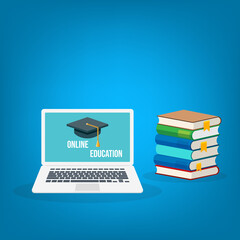 Wall Mural - online learning. concept of webinar, business online training, education on computer or e-learning c
