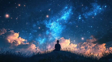 Wall Mural - mont blanc night astronomy outdoors.