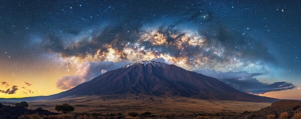 PNG Mountain landscape astronomy outdoors.