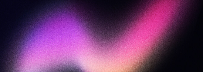 Wall Mural - Dark wave purple grainy banner background