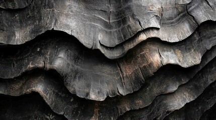 Wall Mural - close-up of tree bark with intricate textures and rugged patterns, highlighting nature's resilience