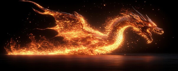Wall Mural - dragon dragon fire representation.