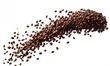 © peppastocker - Coffee beans flying isolated on isolated png background. Generative AI.