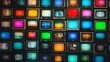 © Bold24 - Wall of televisions displaying various colorful broadcasts