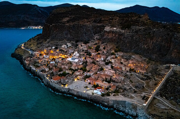 Wall Mural - Aerial view of Monemvasia, a town in Laconia, Greece