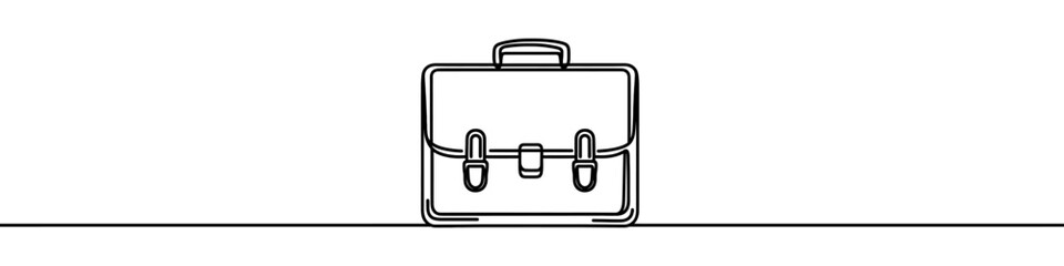 Wall Mural - Minimalist continuous one line drawing of business bag or briefcase. Ideal for business and finance concepts