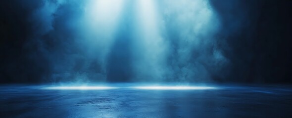 Poster - A captivating scene with blue lighting and mist, creating a dramatic atmosphere that suggests mystery and depth.