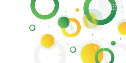 Wall Mural - green and yellow circle banner background. vector abstract graphic design banner pattern background 