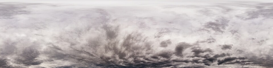 Wall Mural - dark moody rain clouds in dramatic overcast sky. seamless 360 hdr spherical panorama. full zenith or