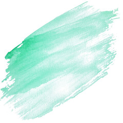 Wall Mural - Artistic brushstroke of mint green watercolor on a white background for creative projects