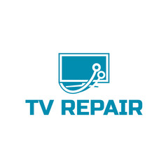 Canvas Print - TV Repair Logo. TV Service Logo Template Design Vector