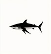 © lestari - Stylized black and white shark illustration.