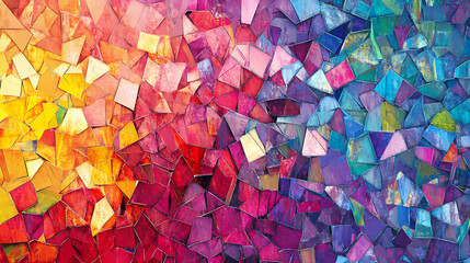 Wall Mural - colorful polygonal mosaic background, geometric, vibrant, abstract, pattern, shapes, colorful, textu