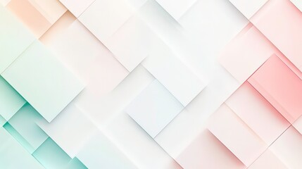Aufkleber - A clean white background with a geometric pattern of soft pastel colors to evoke a calm, productive atmosphere.