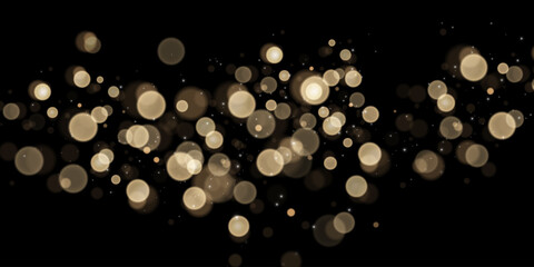 Poster - Gold bokeh lights isolated. Vector background with gold sparkles	
