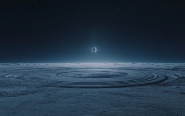 Wall Mural - Alien Planet at Night, Frozen Rings