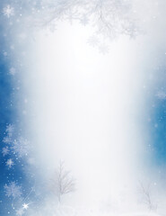 Wall Mural - christmas background with snowflakes - abstract blue christmas decoration background - Generative AI