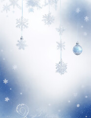 Wall Mural - blue christmas background with snowflakes - abstract blue christmas decoration background - Generative AI