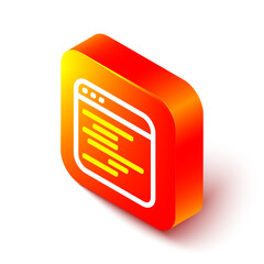 Wall Mural - isometric line software, web developer programming code icon isolated on white background. javascrip