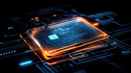 Aufkleber - A conceptual design showing a secure digital wallet with glowing encryption symbols.