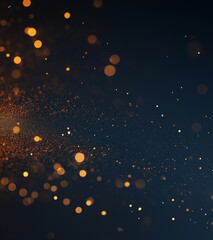 Wall Mural - black background with white glowing glitter, blue and silver color scheme, depth of field, blurred b