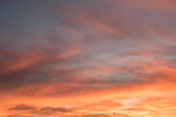 Wall Mural - sunset sky with yellow orange and pink clouds