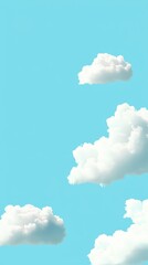 Wall Mural - Fluffy white clouds in a vibrant blue sky