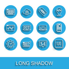 Wall Mural - set line website statistic, ui or ux design, planning strategy concept, mobile apps and development 