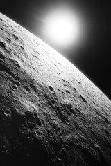 Wall Mural - black and white moon
