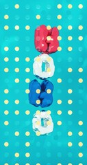 Fototapete - Merry Christmas background with flying HOHOHO balloon letters. 4k seamless loop animation. 3d rendering
