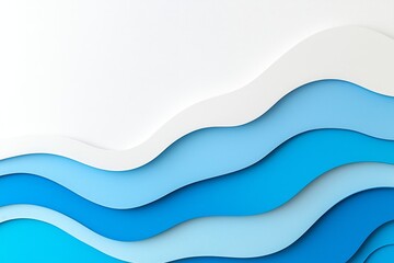 Wall Mural - waves in different shades of blue form a flowing, dynamic composition.