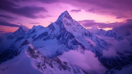 Wall Mural - Majestic Snowcapped Mountains at Sunset