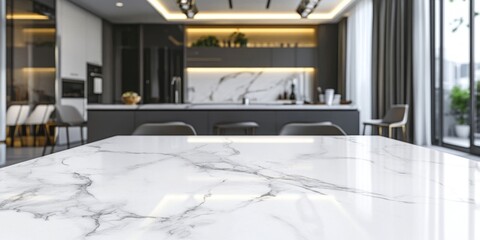 Canvas Print - White Marble Kitchen Countertop