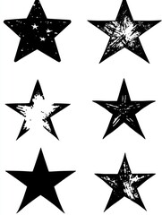 Wall Mural - Black stars on white background