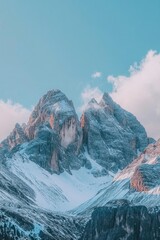 Poster - Mountain range with snow