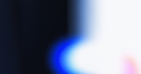 Fototapete - A gradient background in shades of dark blue, pink, and orange, with a grainy texture, designed as a wide banner for a web landing page, including copy space.
