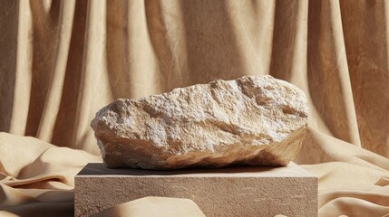 Poster - Create a 3D mosaic podium background with stones