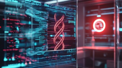 Leinwandbilder - A DNA helix is the basis of genetic engineering, biotechnology, gene editing, and healthcare research.