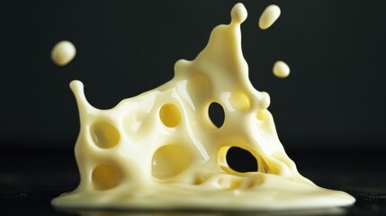 Poster - A piece of cheese melted and oozing